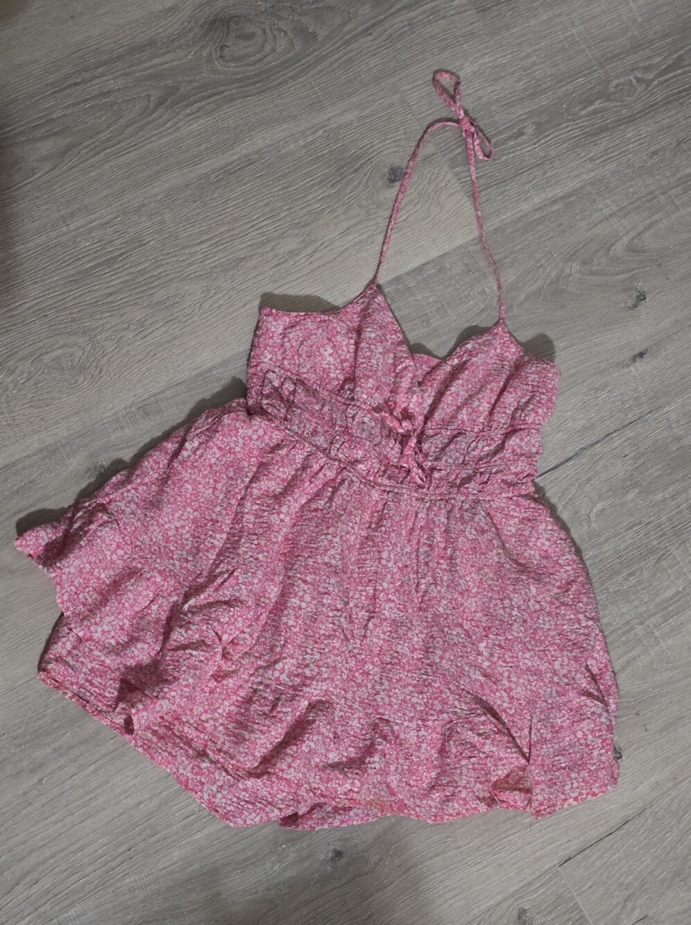 No Boundaries Pink Floral Halter Smocked Romper
